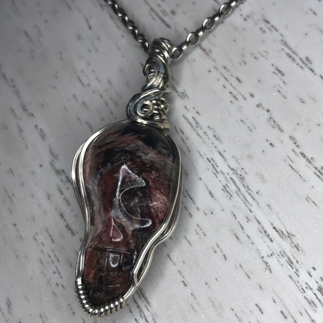 Jasper popular Skull Pendant