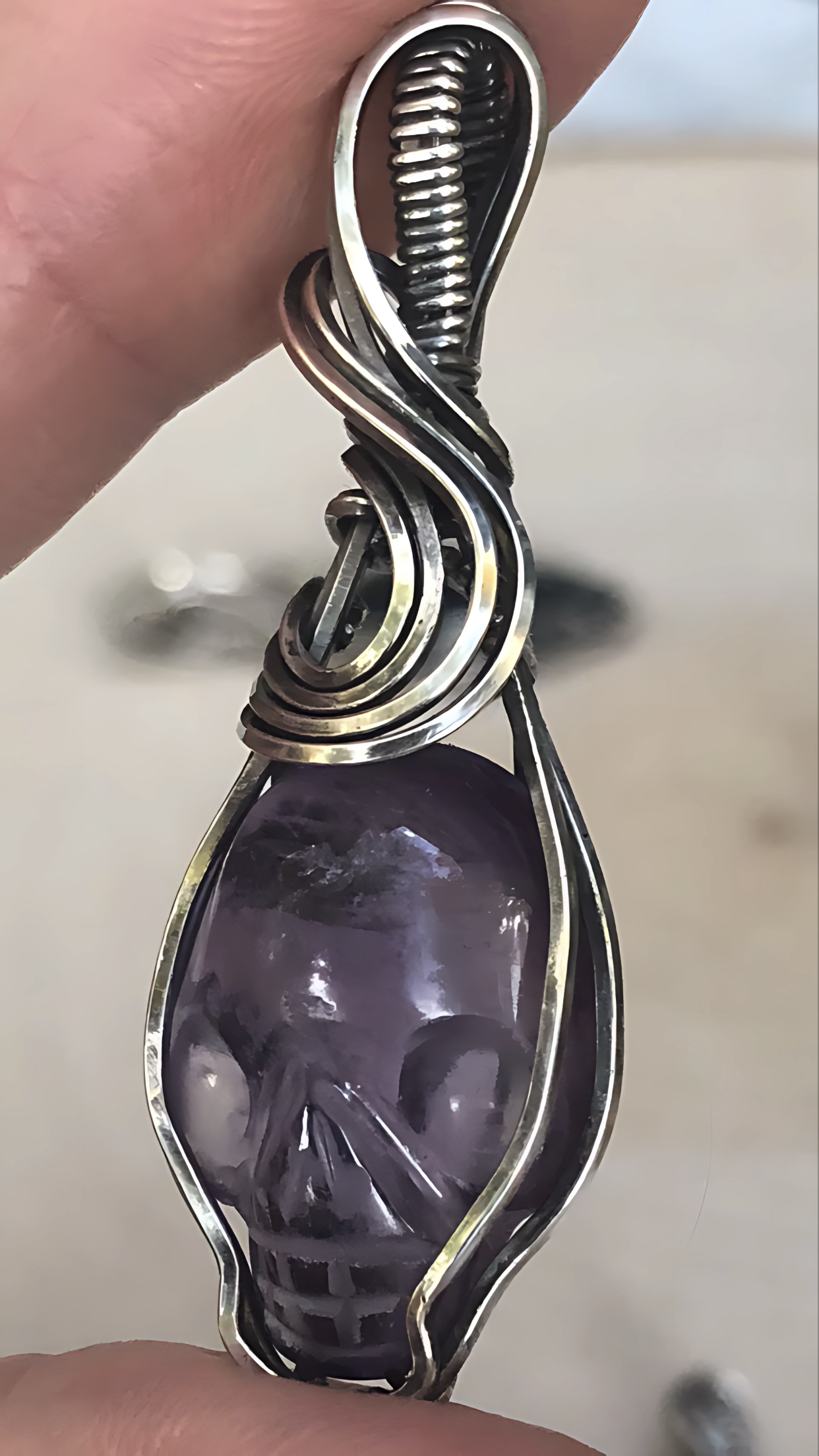 Amethyst MC Skull necklace Master Carved by Leandro Souza