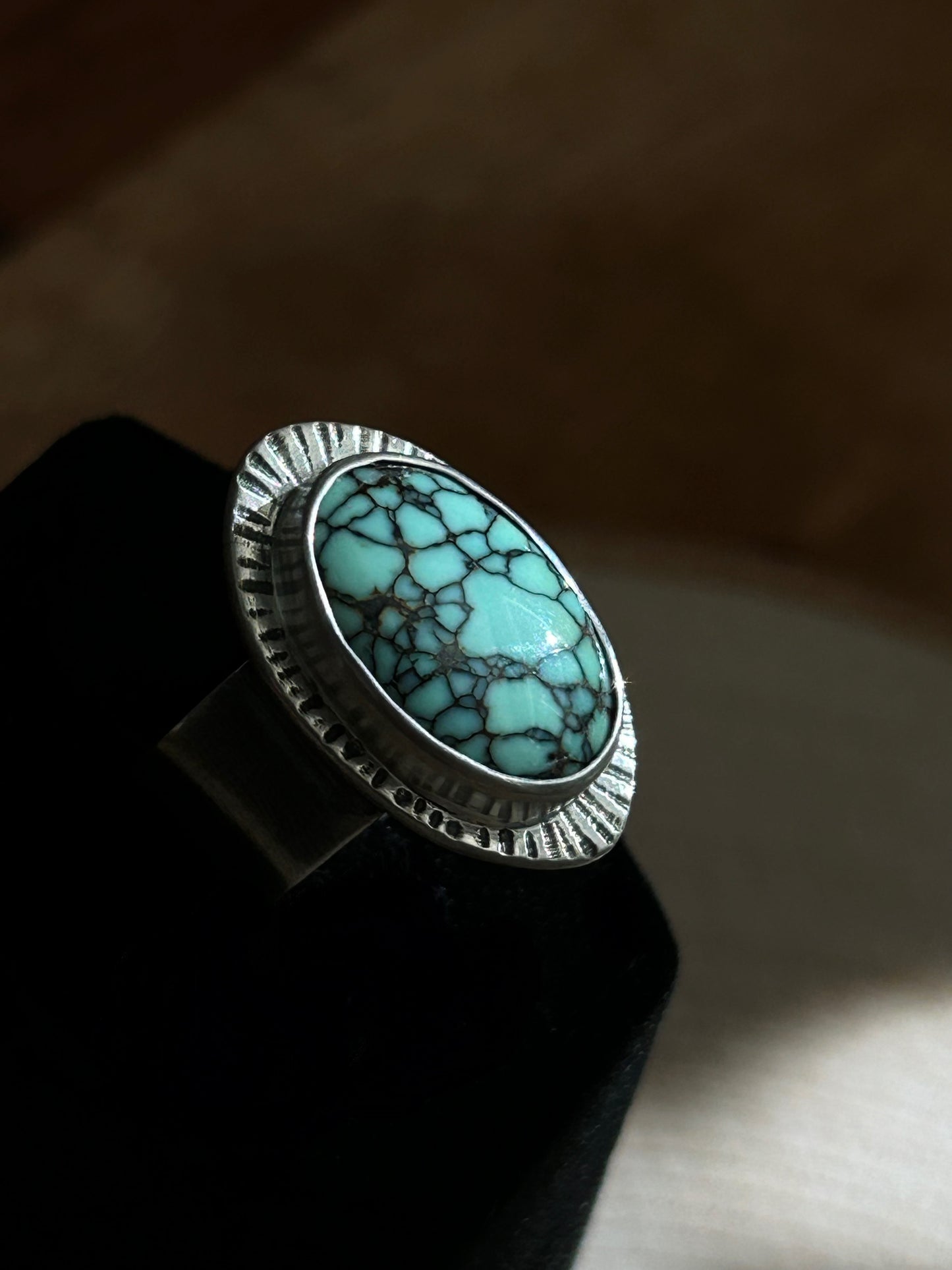 High Grade Snowville Varacite Silver Ring 7-7.5