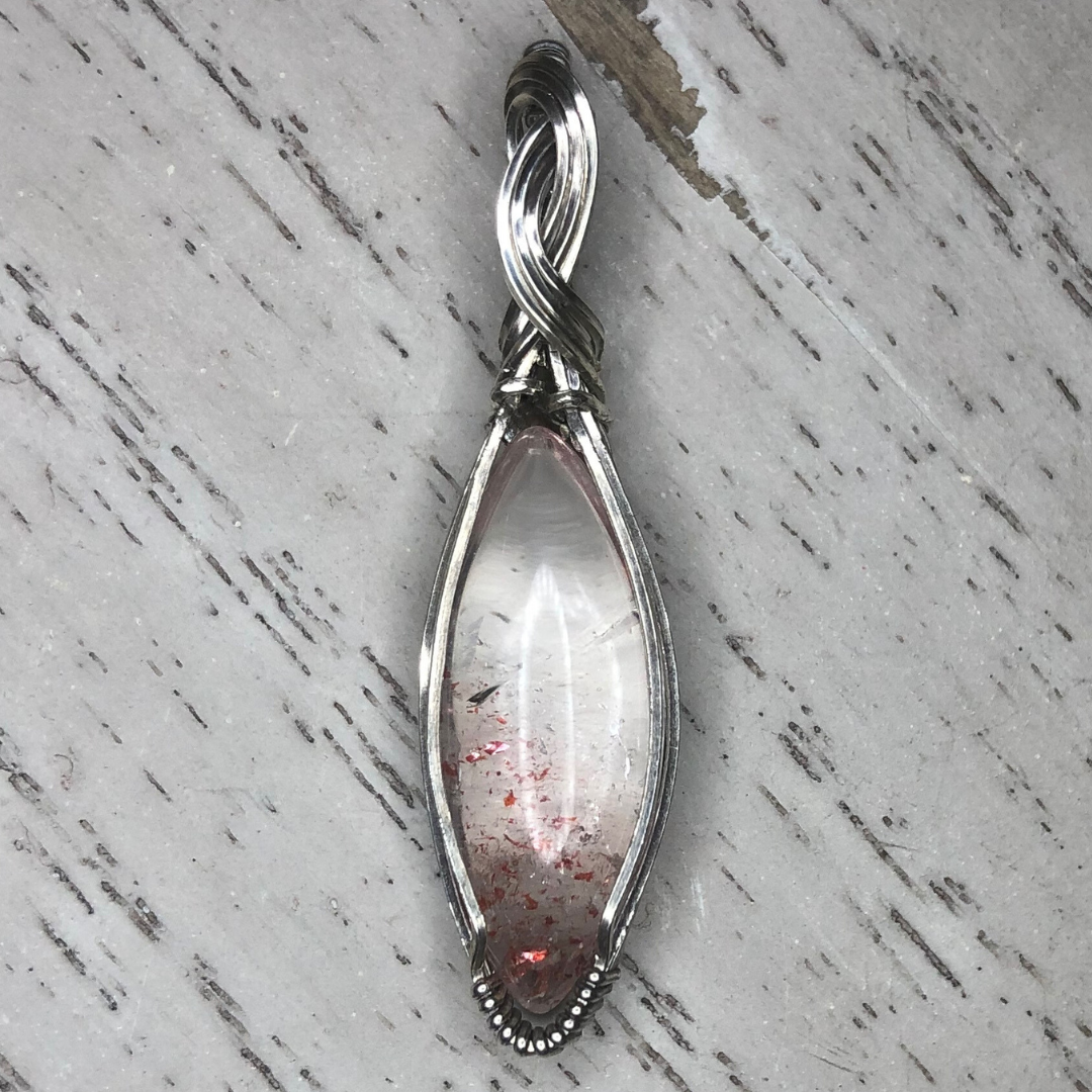 Hematoid Included Quartz Pendant Necklace