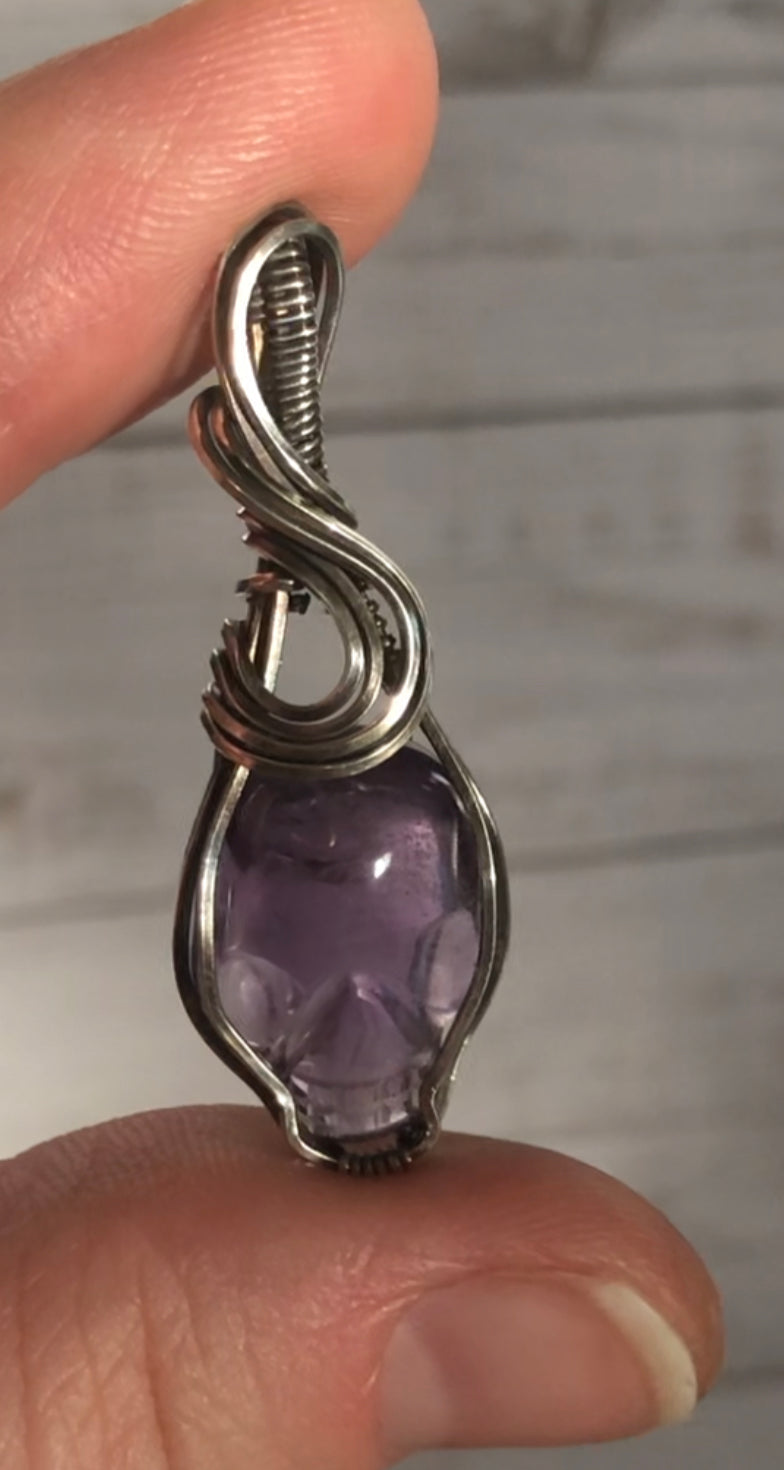 Amethyst MC Skull necklace Master Carved by Leandro Souza