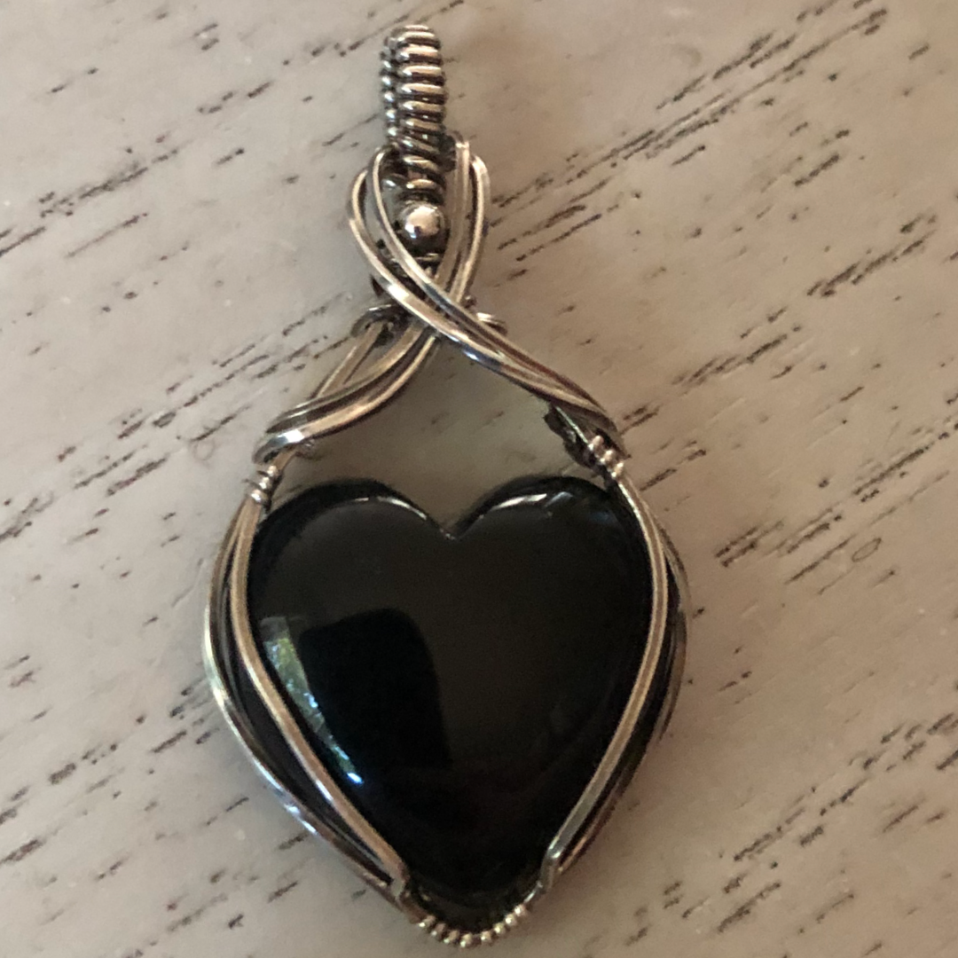 Black Obsidian Heart Necklace