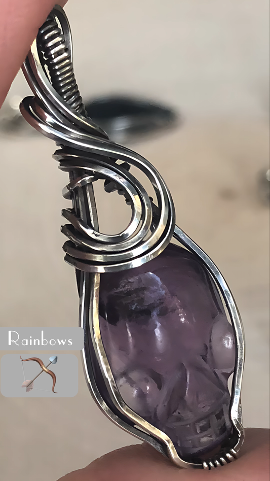 Amethyst MC Skull necklace Master Carved by Leandro Souza