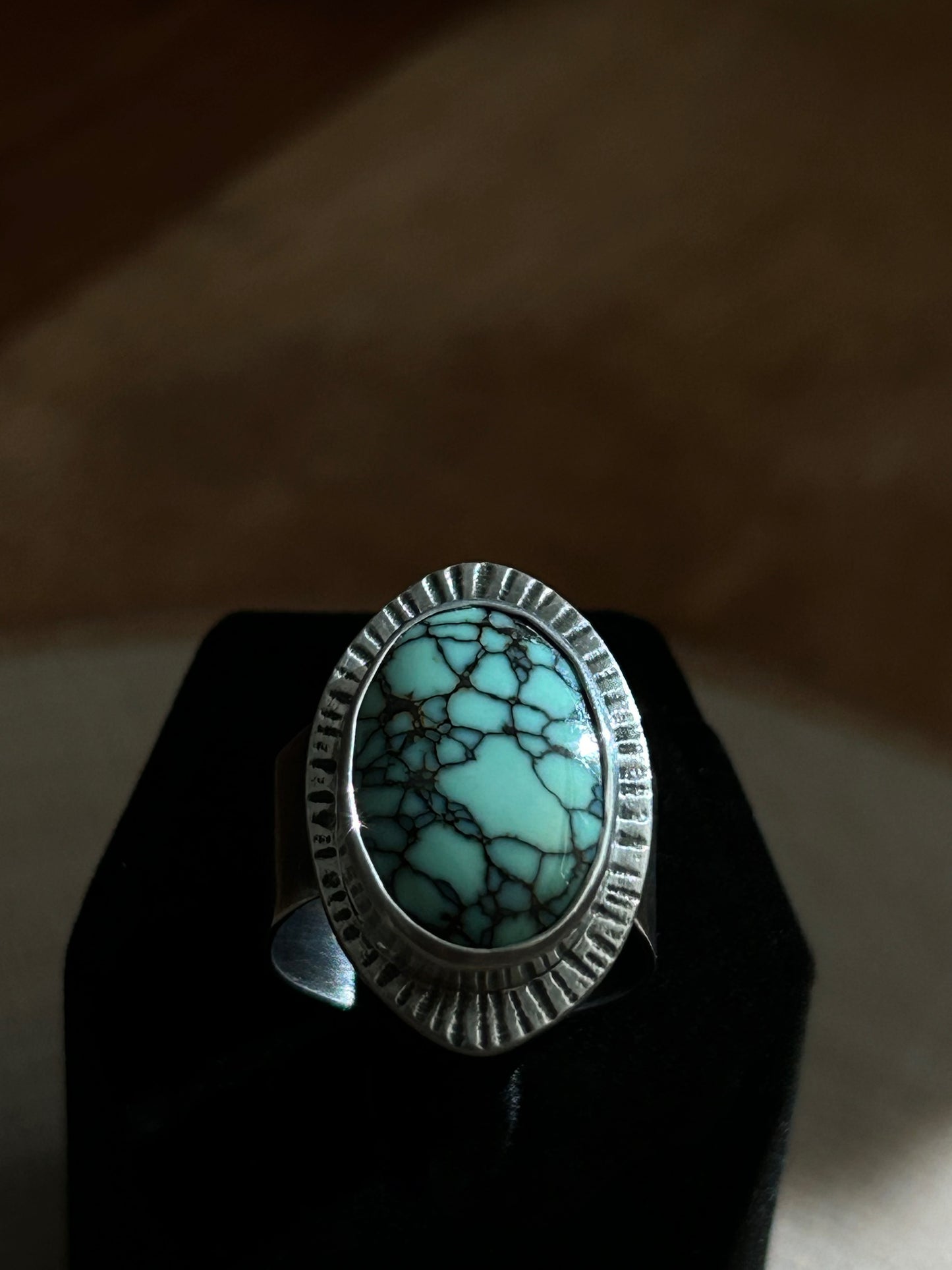 High Grade Snowville Varacite Silver Ring 7-7.5