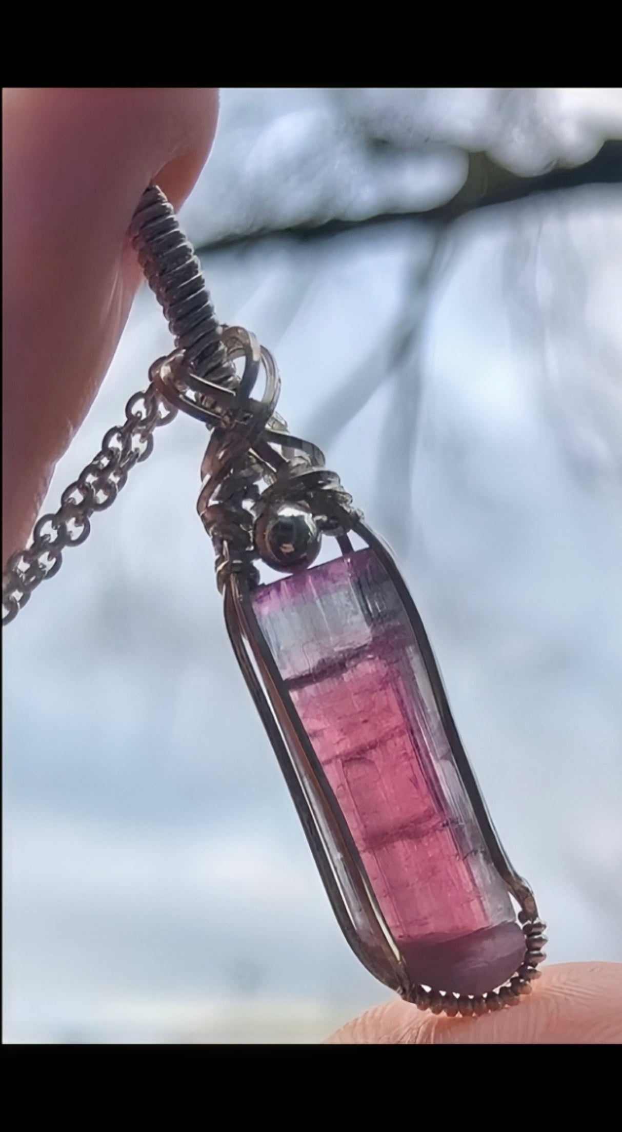 Juicy Double Terminated Tourmaline Pendant Necklace