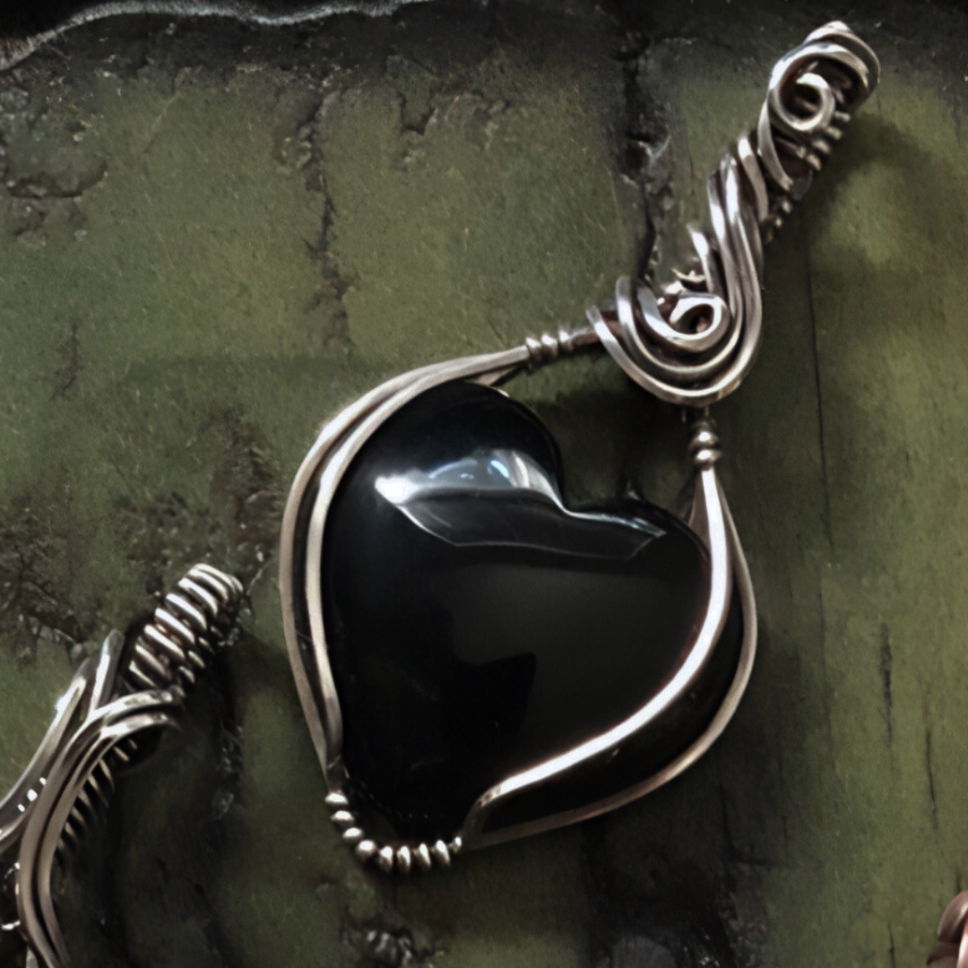 Black Obsidian Whimsical Necklace