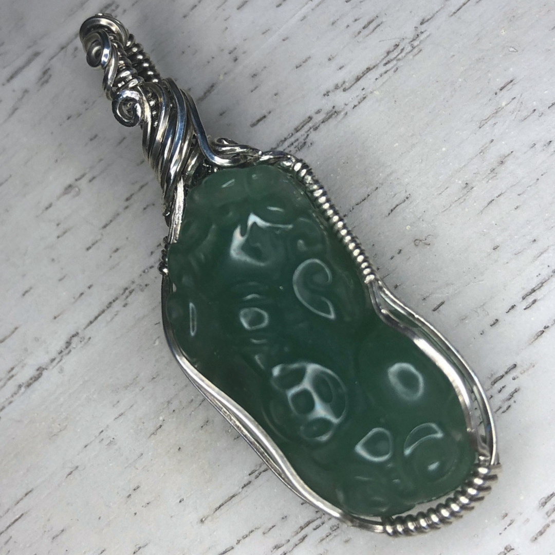 Green Aventurine Pixiu Pendant Necklace