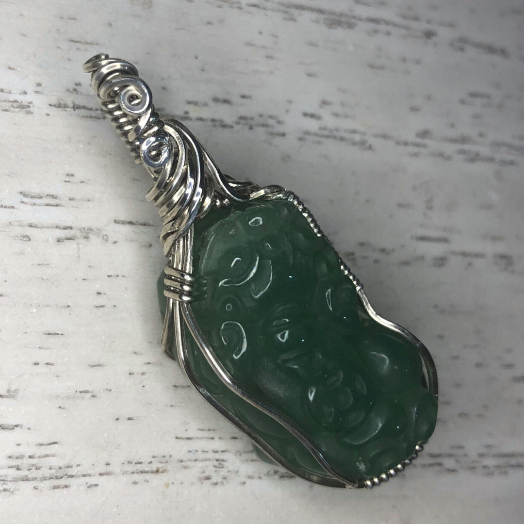 Green Aventurine Pixiu Pendant Necklace