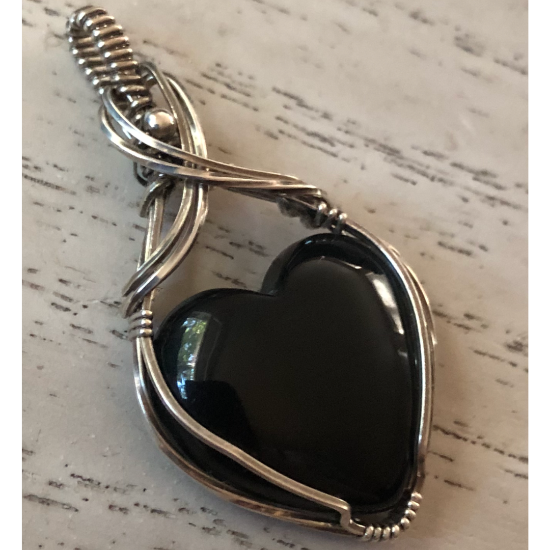 Black Obsidian Heart Necklace