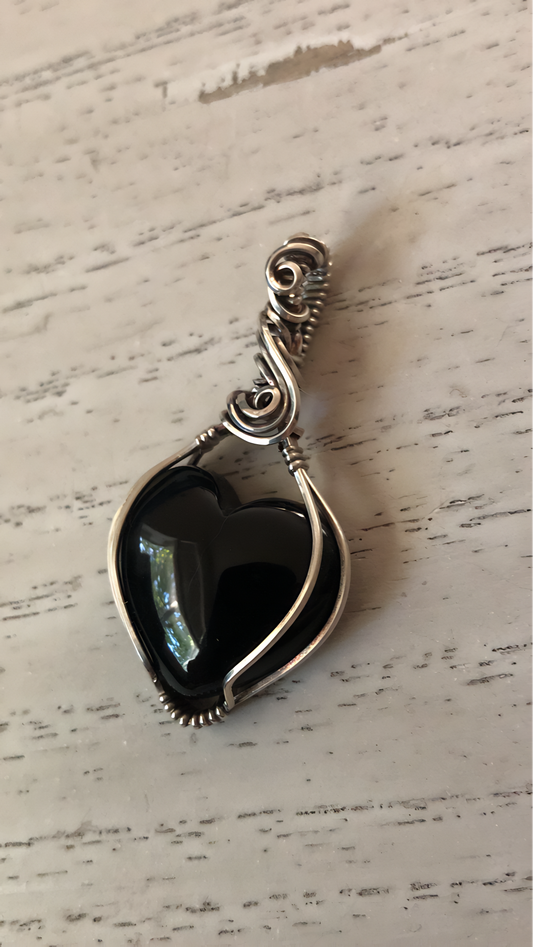 Black Obsidian Whimsical Necklace