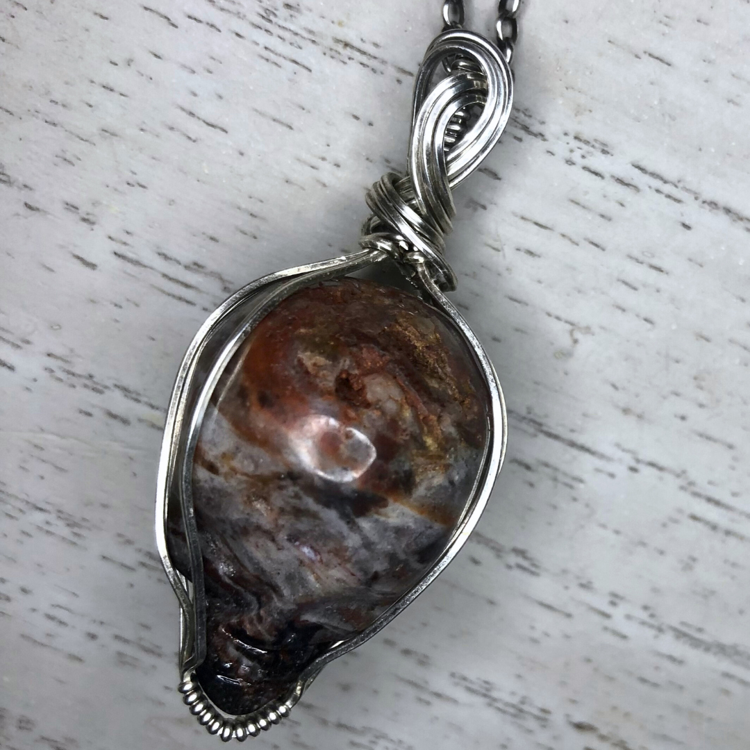 ✨Hugo✨ Fascia Jasper Shaman Skull (Igor & Leandro De Souza Collab)Pendant Necklace